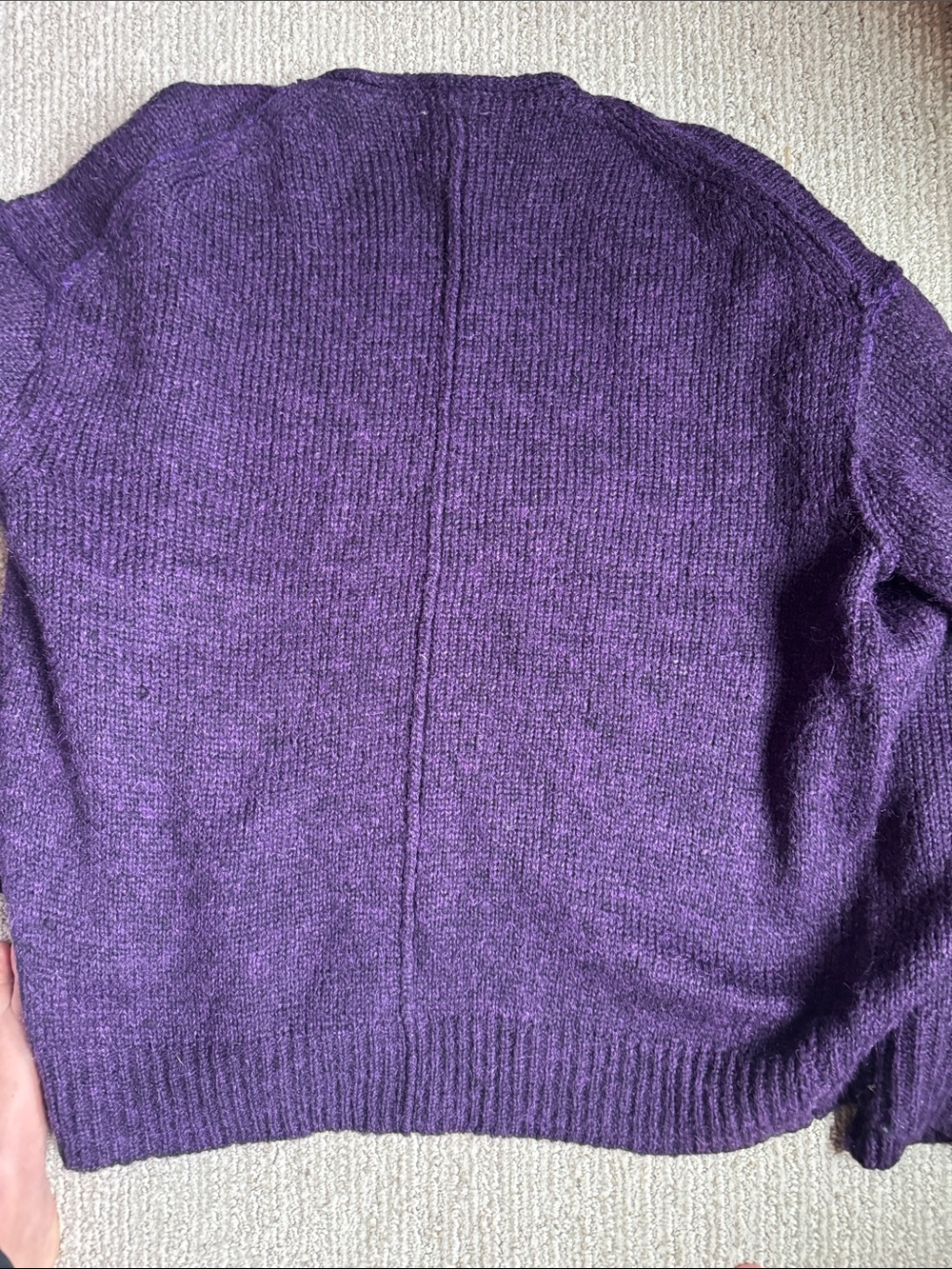 Cozy Deep Purple Button-Front Knit Cardigan - Picture 5 of 9